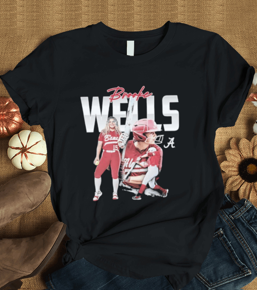 Brooke Wells Alabama Softball Crimson Tide Player Collage T-Shirt