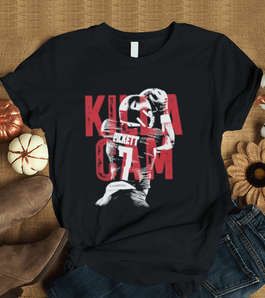 Killa Cam Pickett Kansas Jayhawks 7 Bitmap Overlay T-Shirt