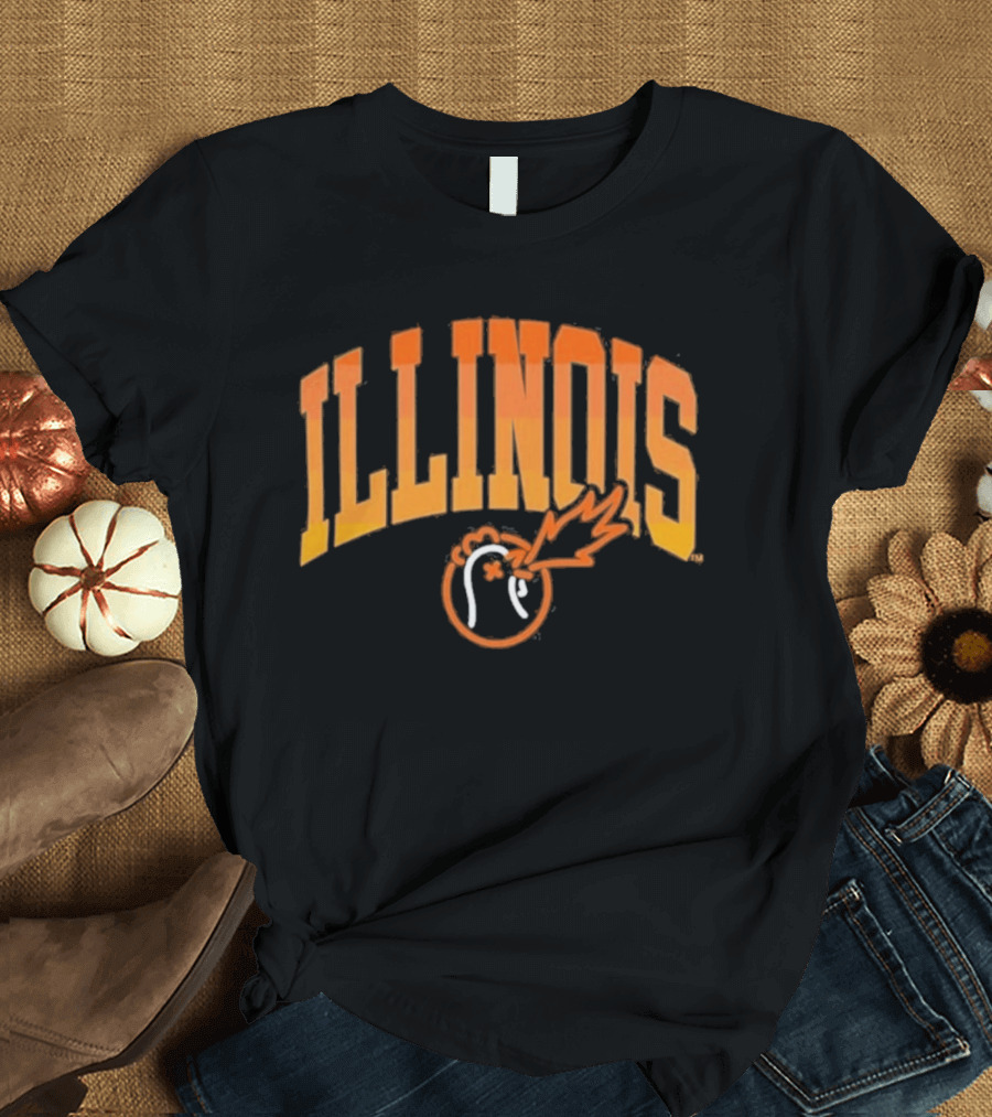 Illinois Hot Ones Heat Chart Flame Orange T-Shirt
