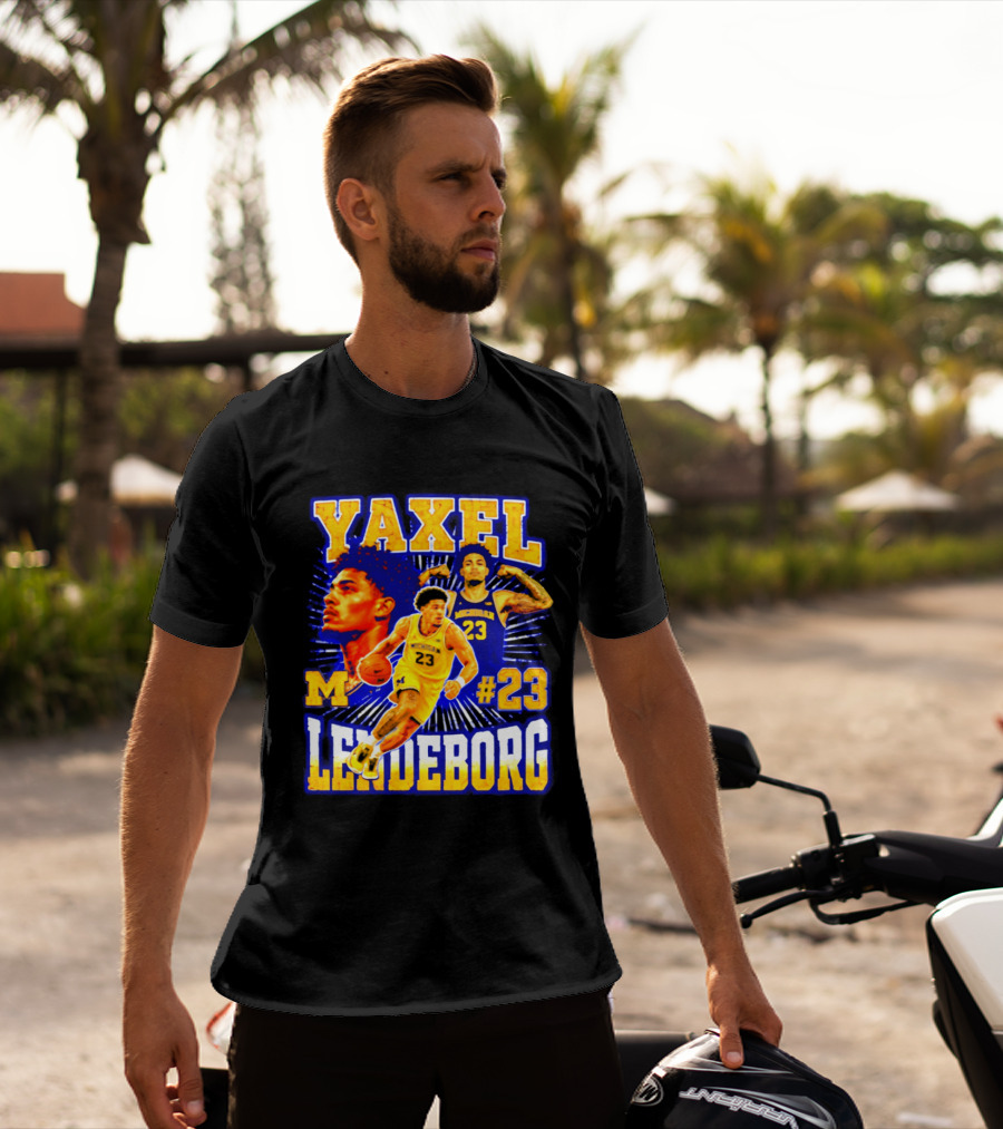 Yaxel Lendeborg Michigan Wolverines M #23 Basketball Player T-Shirt
