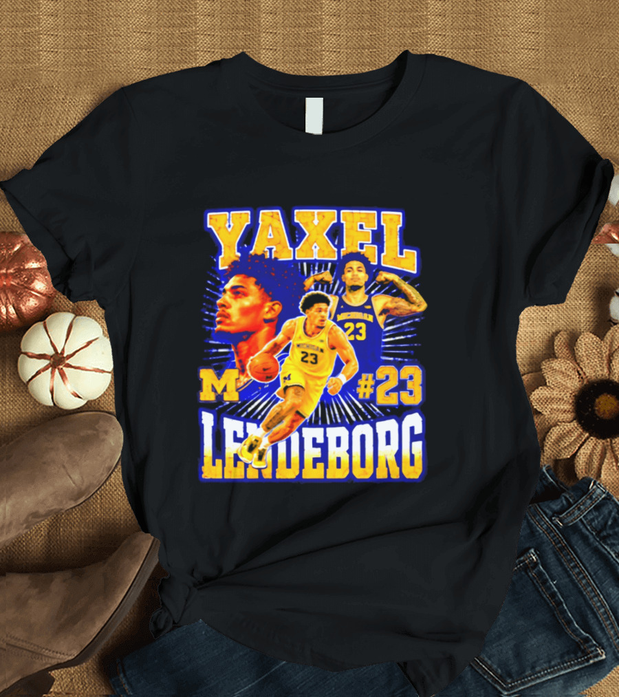 Yaxel Lendeborg Michigan Wolverines M #23 Basketball Player T-Shirt