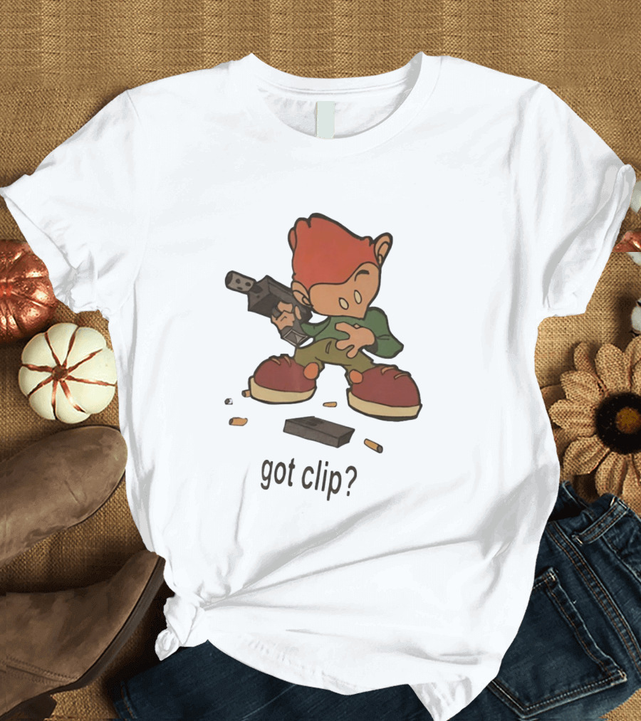 Pico Got Clip Gun Ammo Magazine Casings Retro Cartoon T-Shirt