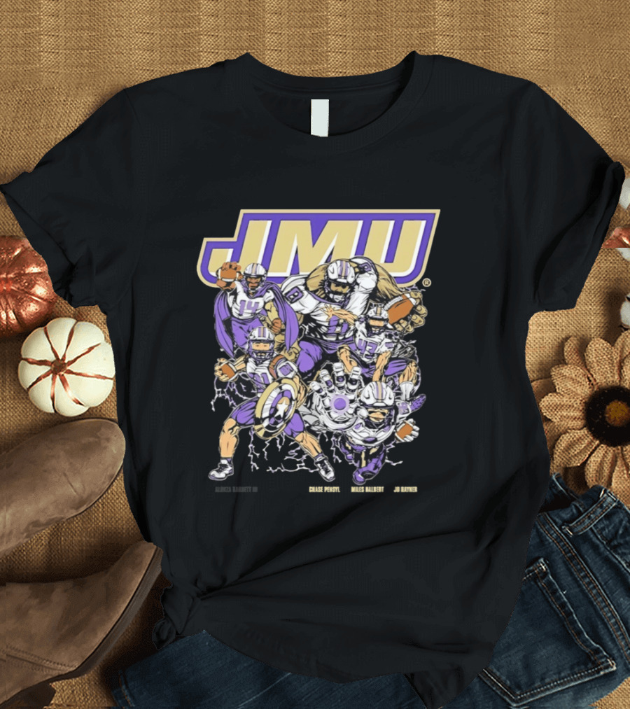 JMU Marvel Super Hero James Madison Dukes Football Team T-Shirt