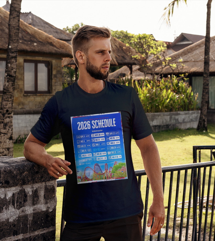 New England Patriots 2026 Schedule Ticketmaster September To January Kickoffs T-Shirt
