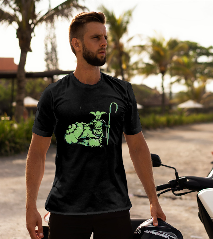 Goblin Shepherd With Staff Pixel T-Shirt