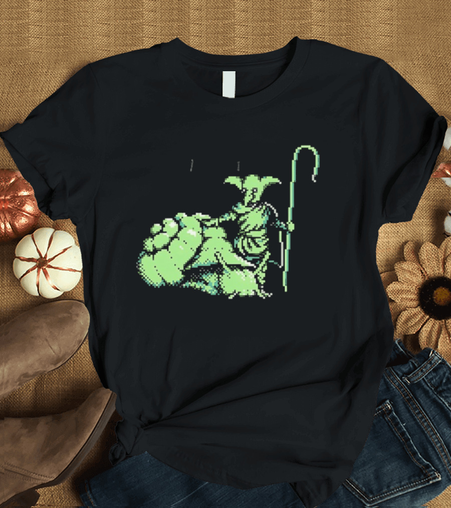 Goblin Shepherd With Staff Pixel T-Shirt