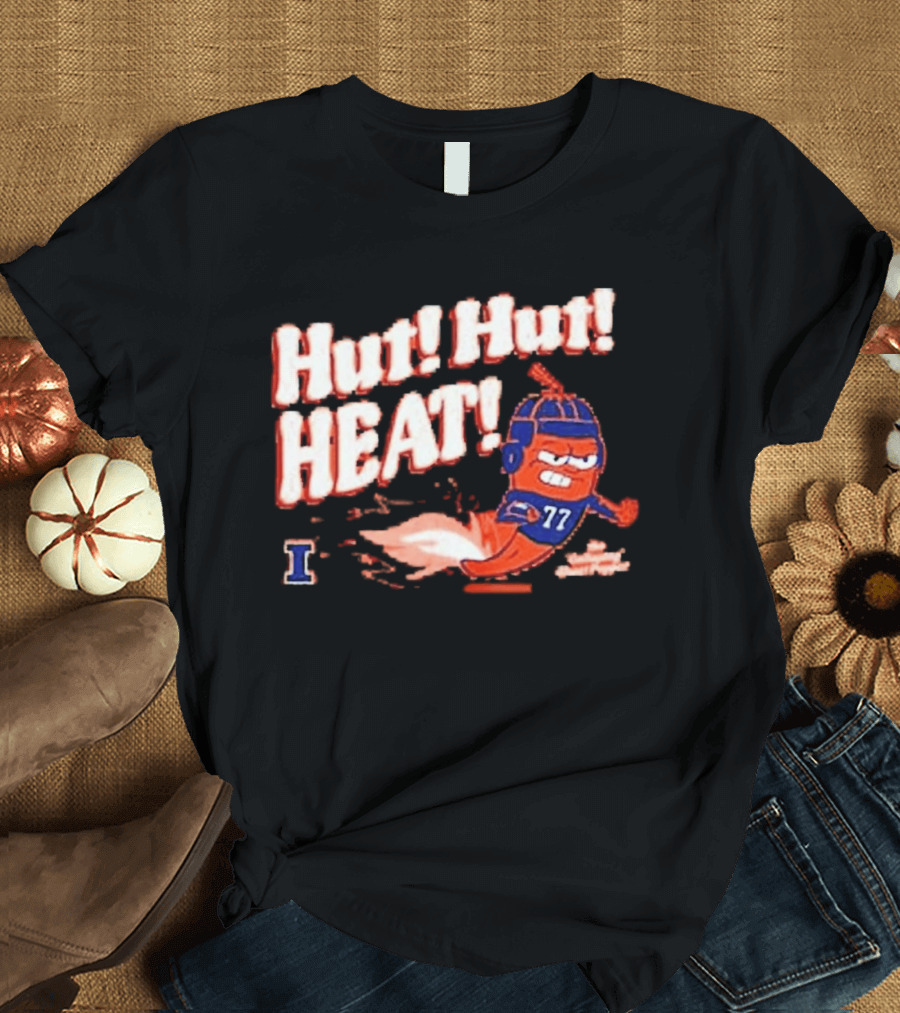 Illinois Galloping Ghost Pepper Hut Hut Heat Football 77 T-Shirt