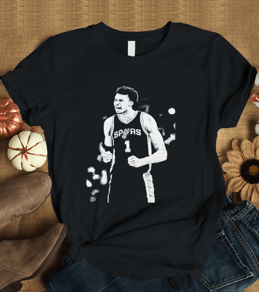 Victor Wembanyama Spurs Number 1 Basketball Jaelen Molina T-Shirt