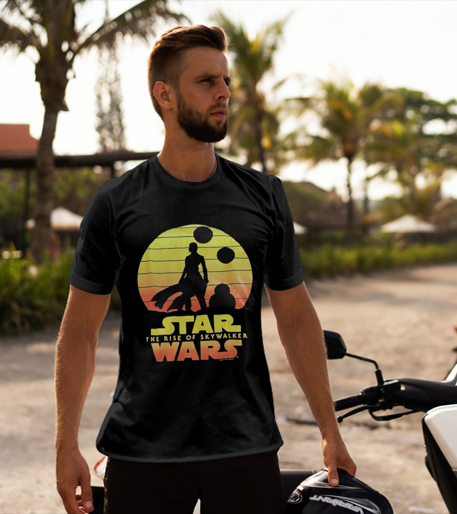 Star Wars The Rise Of Skywalker Silhouette Sunset Scene T-Shirt