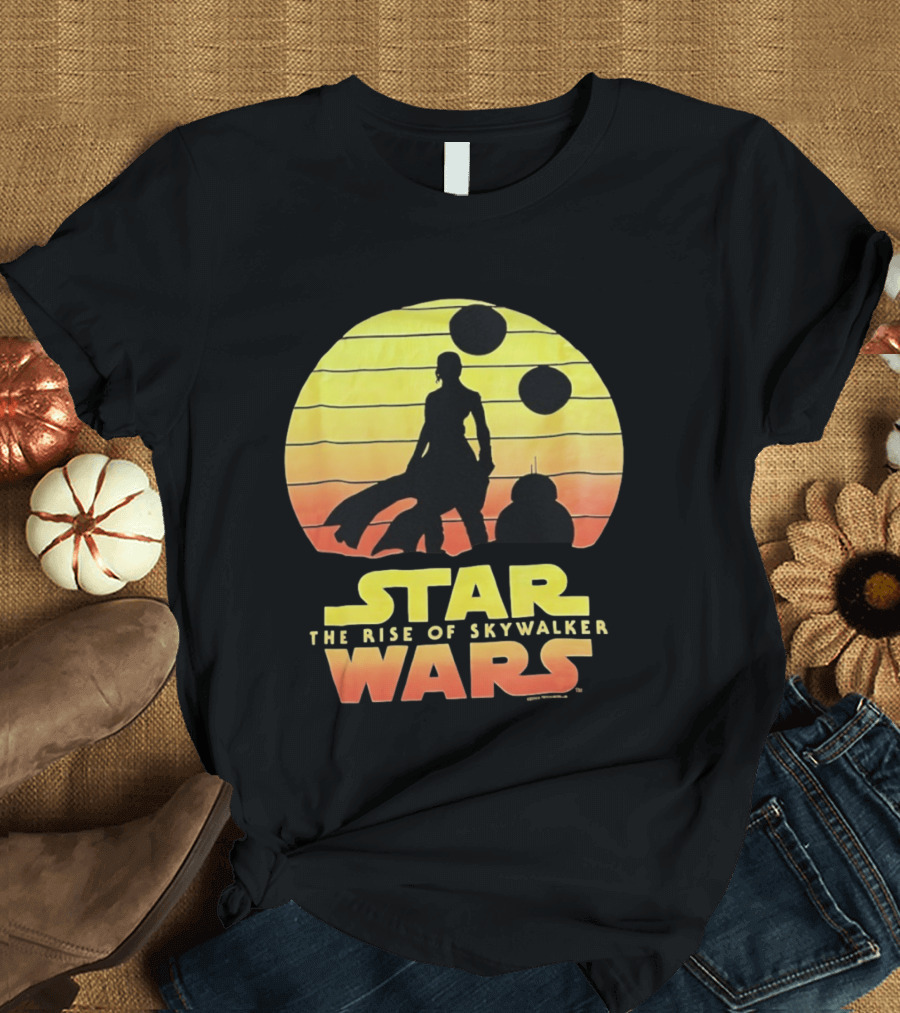Star Wars The Rise Of Skywalker Silhouette Sunset Scene T-Shirt