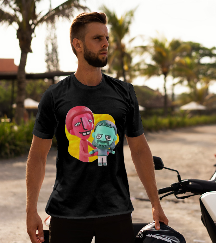 The Best Buds Colorful Character Figures Hugging Playful T-Shirt