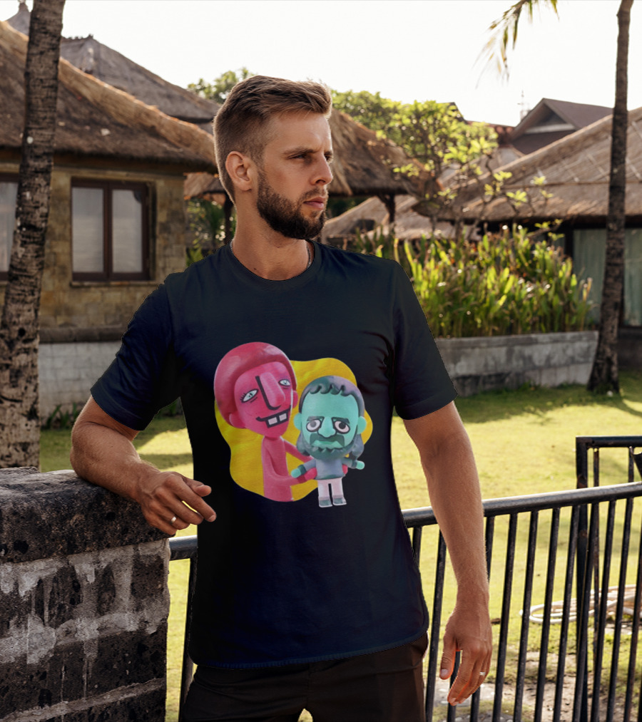 The Best Buds Colorful Character Figures Hugging Playful T-Shirt