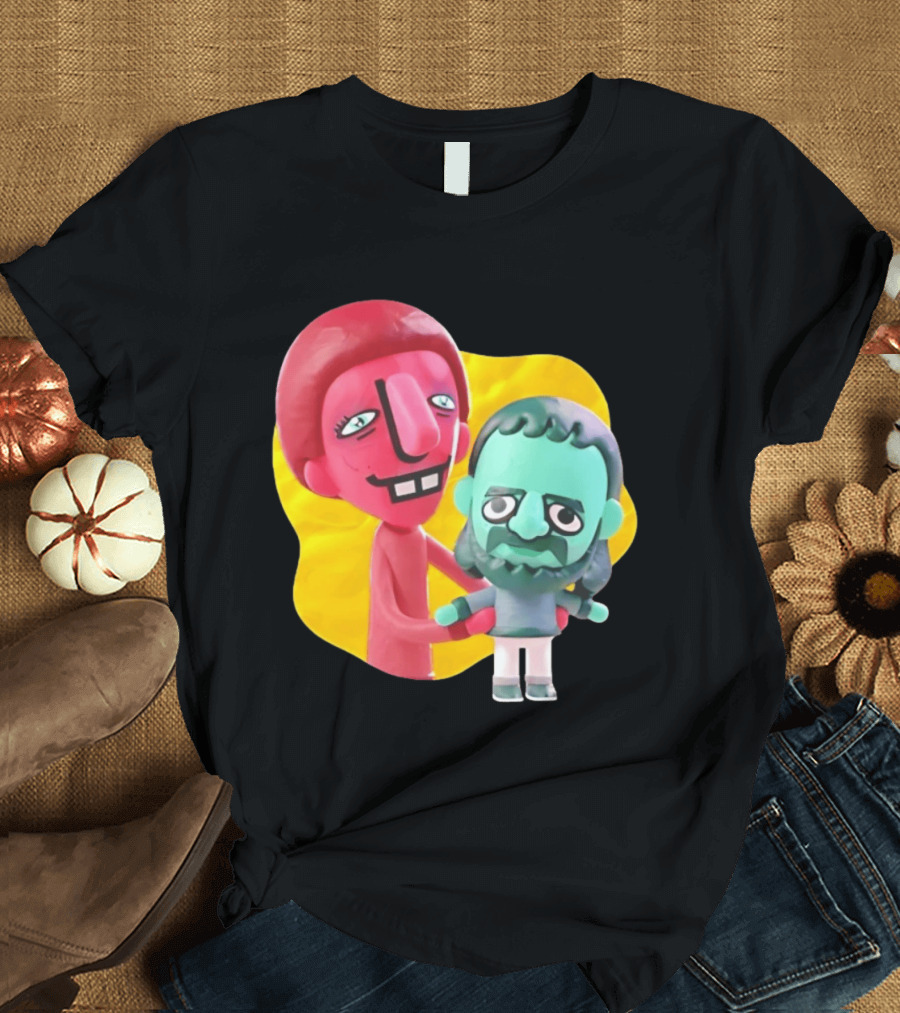 The Best Buds Colorful Character Figures Hugging Playful T-Shirt