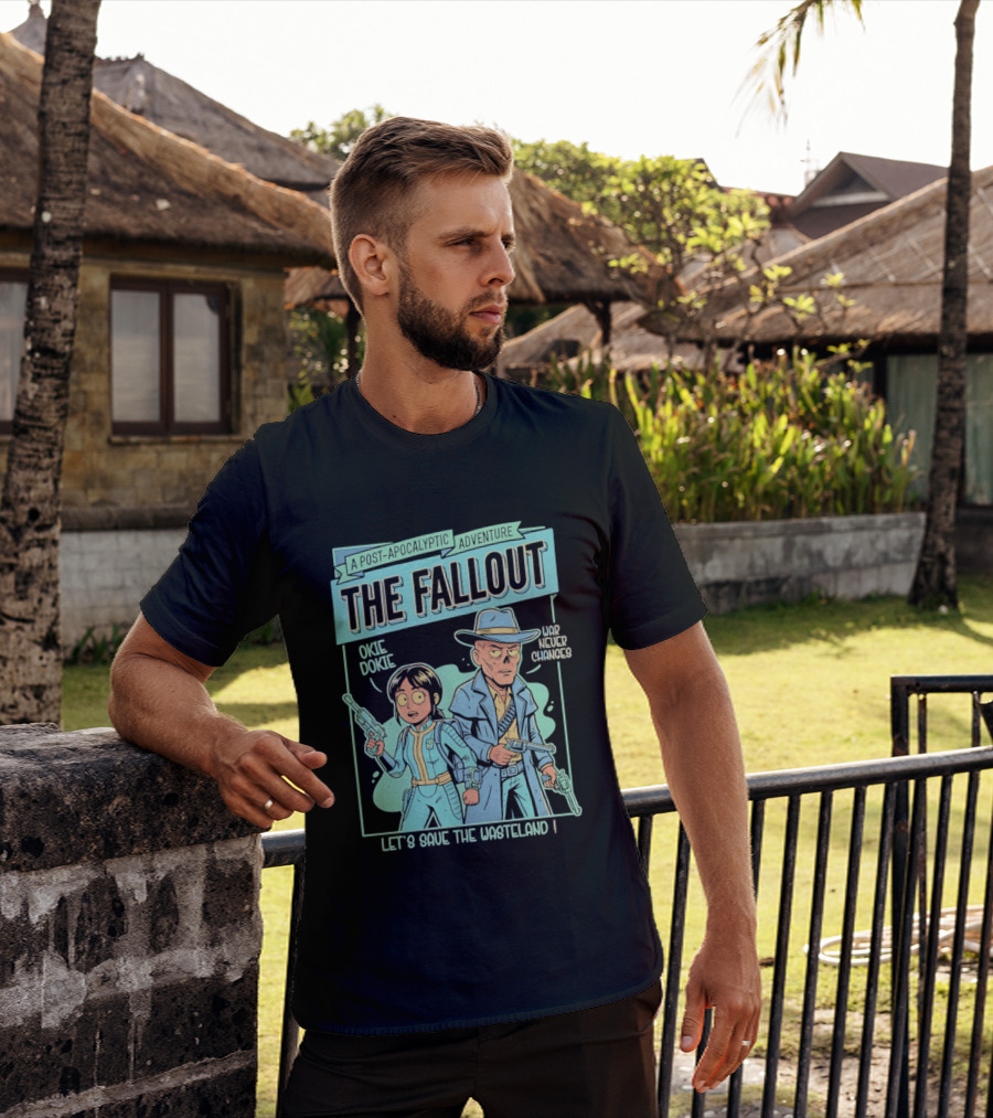 Lucy And Ghoul Post Apocalyptic Adventure Okie Dokie Let's Save The Wasteland Duo Fallout T-Shirt