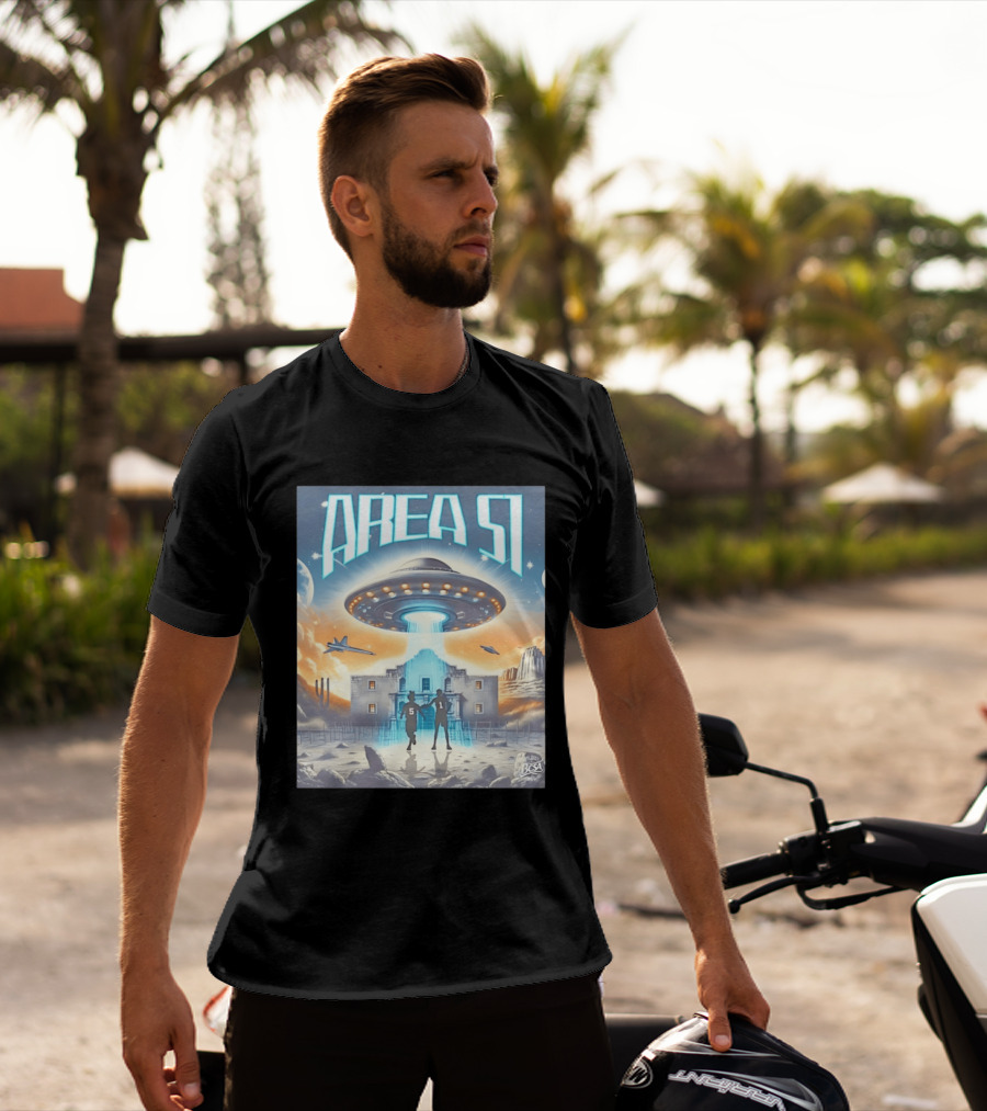 Area 51 UFO Abduction Scene With BCSA Aliens T-Shirt