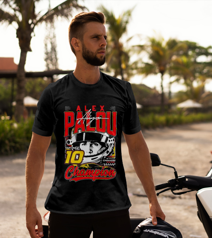 Alex Palou 10 Champion Racing Helmet Signature T-Shirt