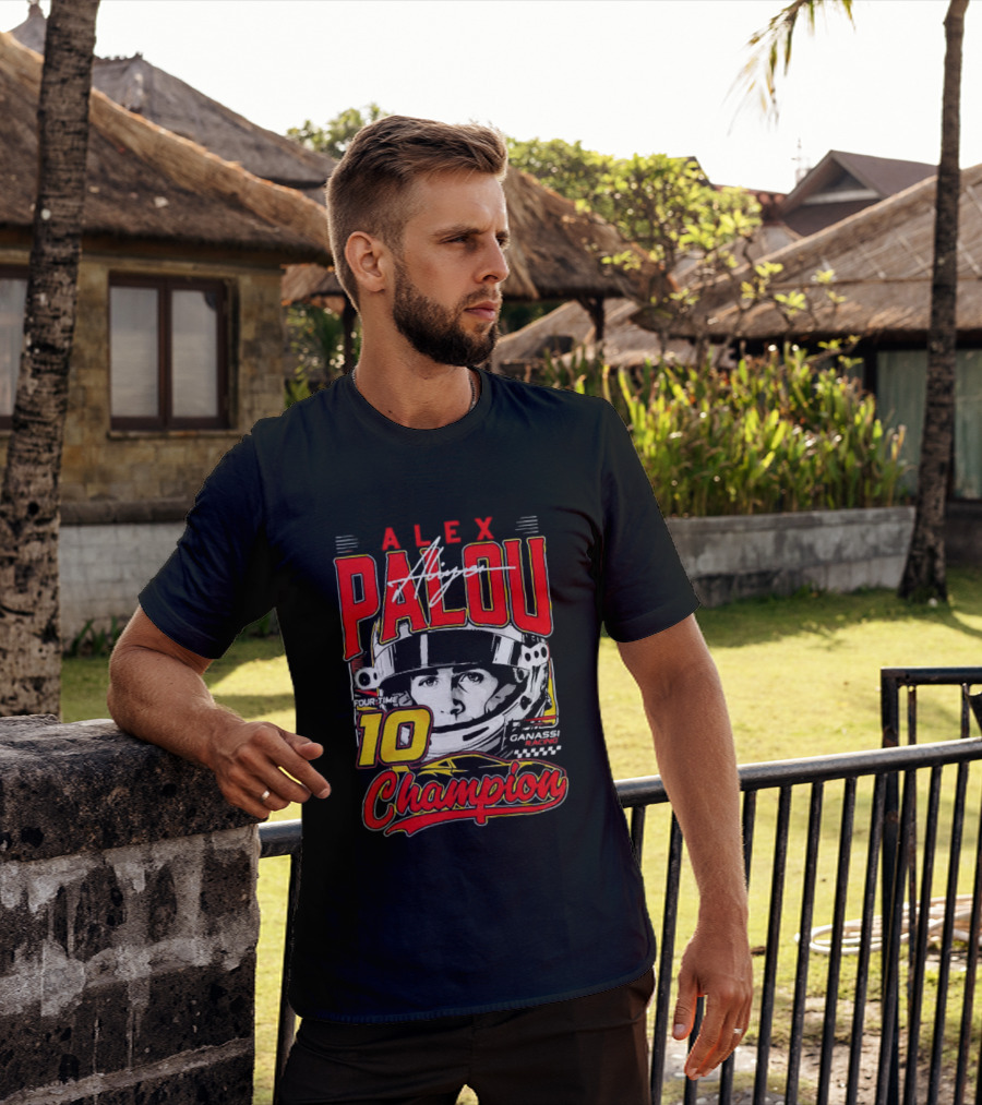 Alex Palou 10 Champion Racing Helmet Signature T-Shirt
