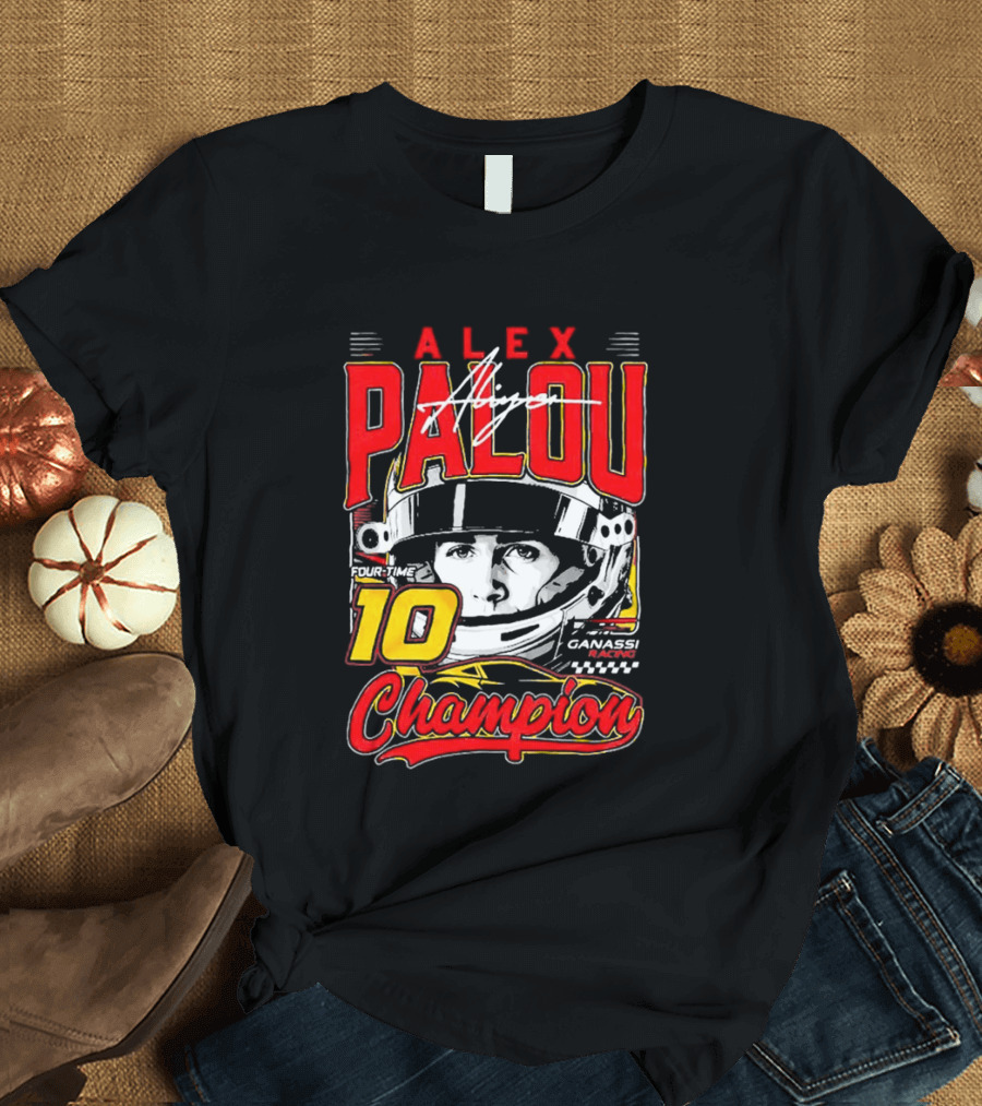 Alex Palou 10 Champion Racing Helmet Signature T-Shirt