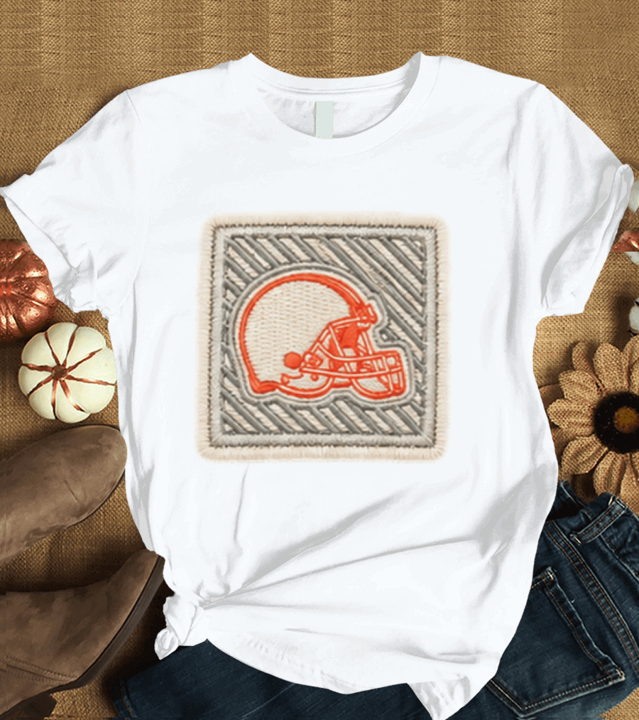 Browns 2026 Training Camp Helmet Patch Retro Style Embroidery T-Shirt