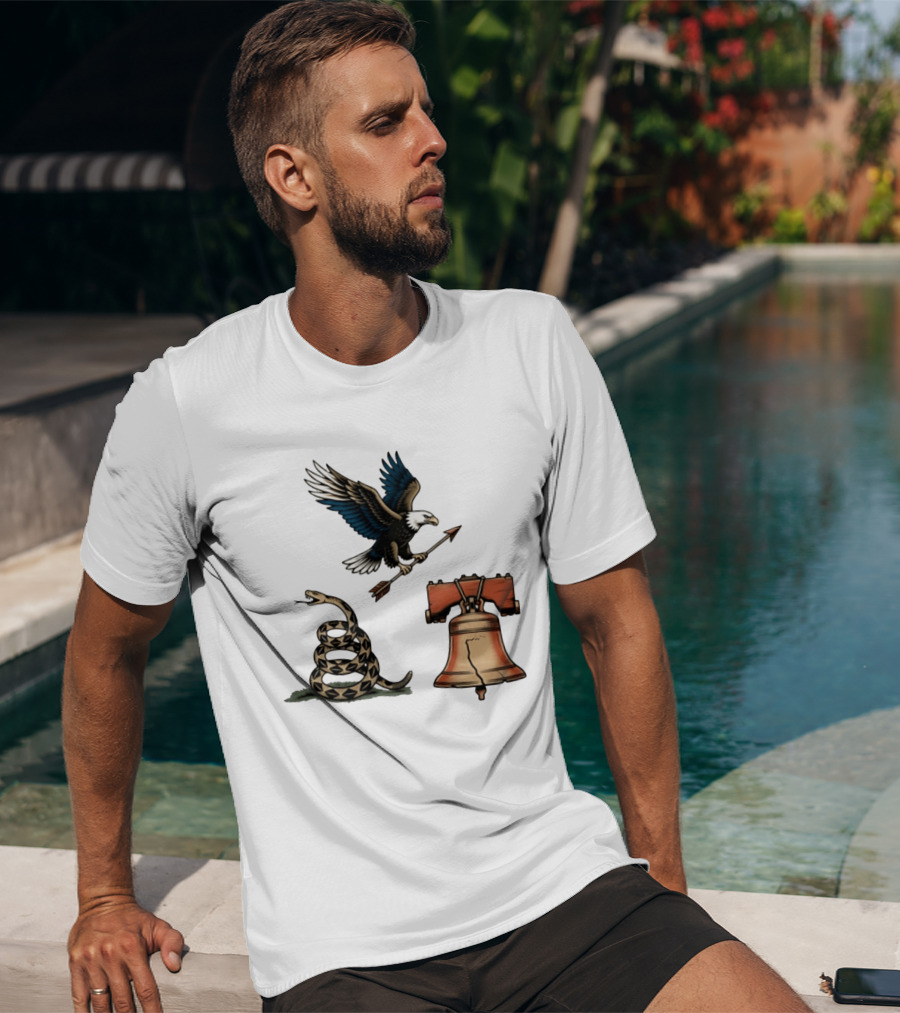 Guardians Of Freedom Eagle Snake Liberty Bell Arrow T-Shirt