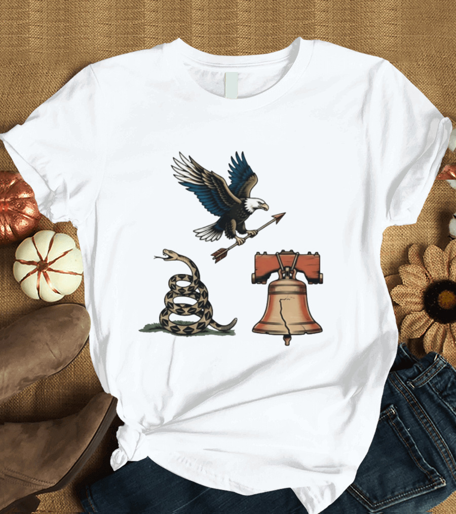Guardians Of Freedom Eagle Snake Liberty Bell Arrow T-Shirt