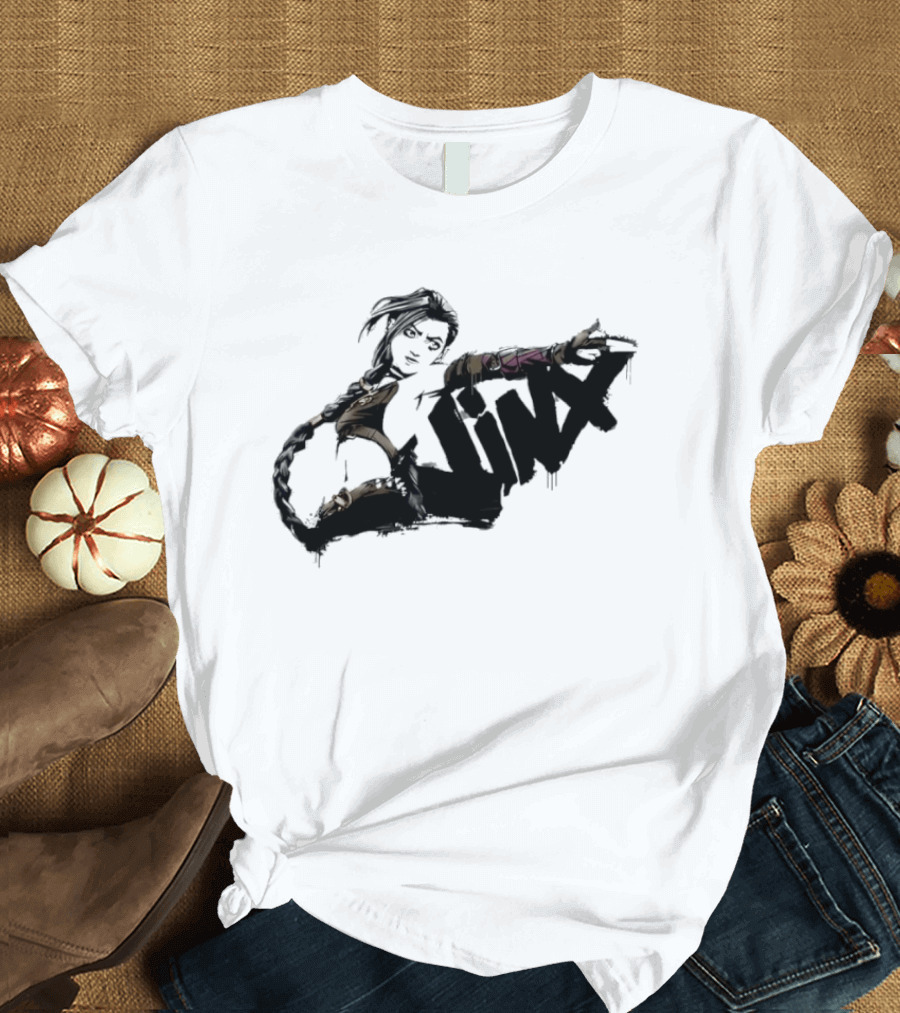 Arcane Jinx League Of Legends Season 2 Graffiti Spray Paint T-Shirt