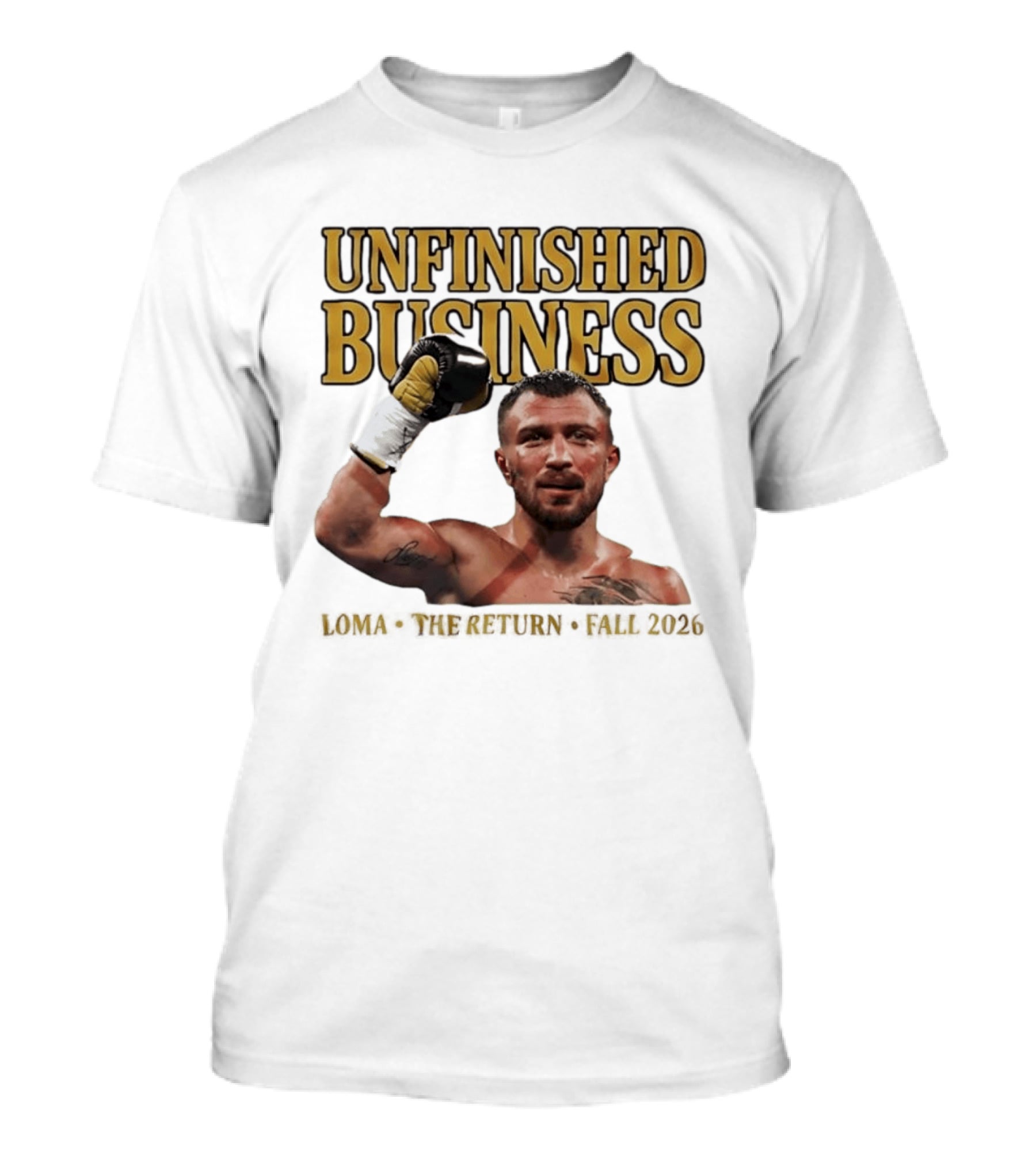 Unfinished Business Vasiliy Lomachenko Boxer Pose Return Fall 2026 T-Shirt