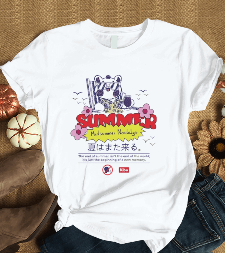 Kibo Chill Bear Midsummer Summer Nostalgic 2026 Vacation T-Shirt