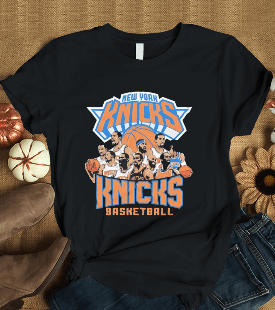 New York Knicks Basketball Team Legends Players Collage T-Shirt