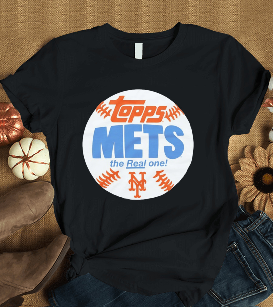 New York Mets Topps The Real One Baseball Shape T-Shirt