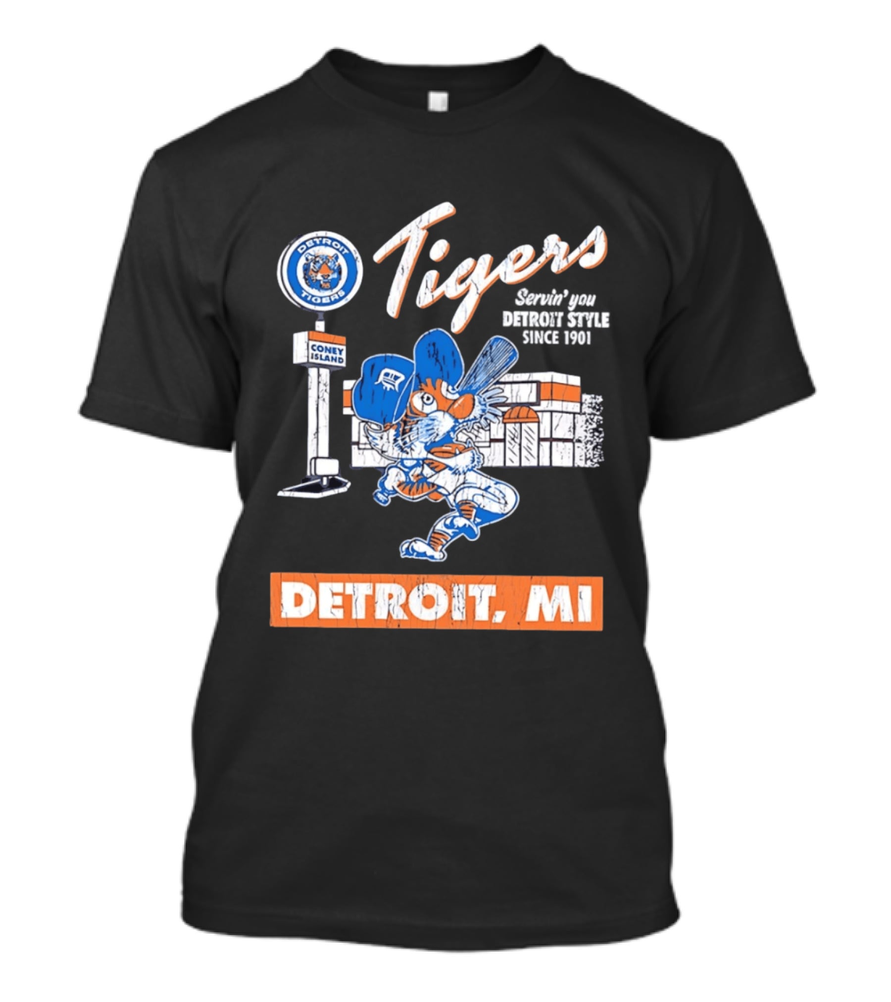 Detroit Tigers Coney Island Servin' You Detroits Since 1901 Detroit MI T-Shirt