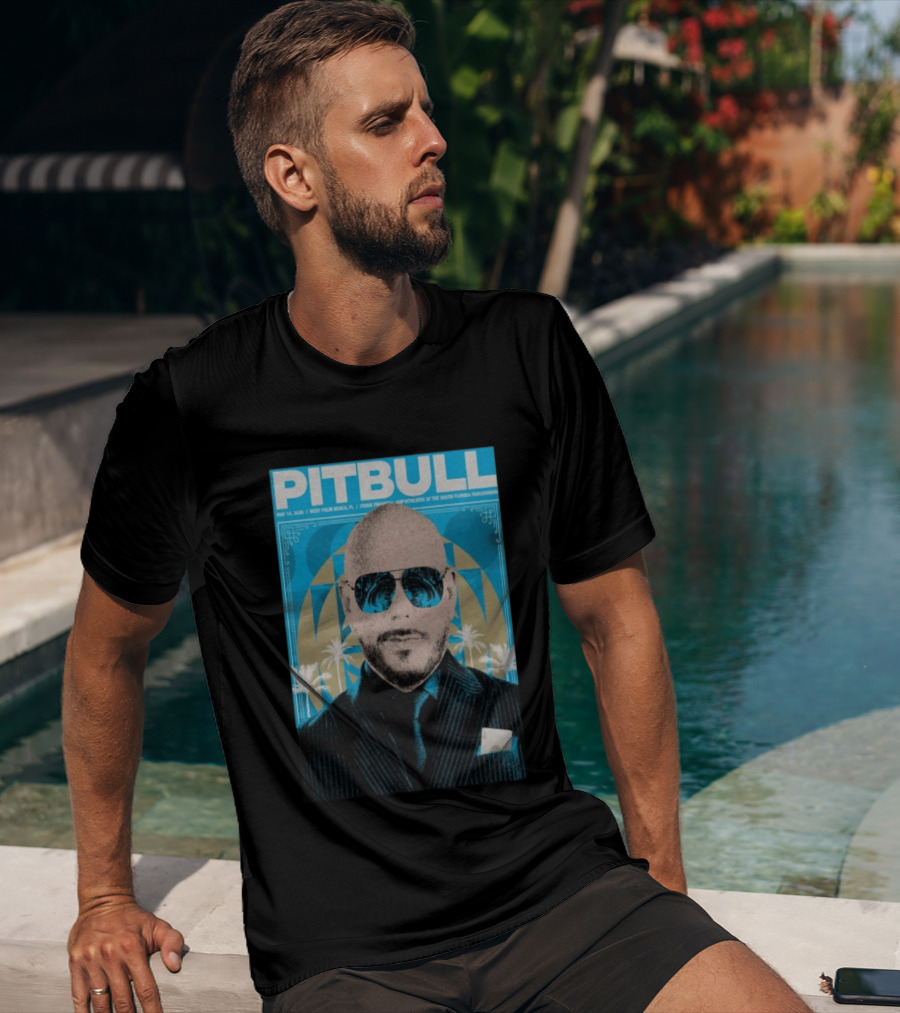 Pitbull West Palm Beach FL May 14 2026 ITHINK Financial Amphitheatre Tour South Florida Fairgrounds T-Shirt