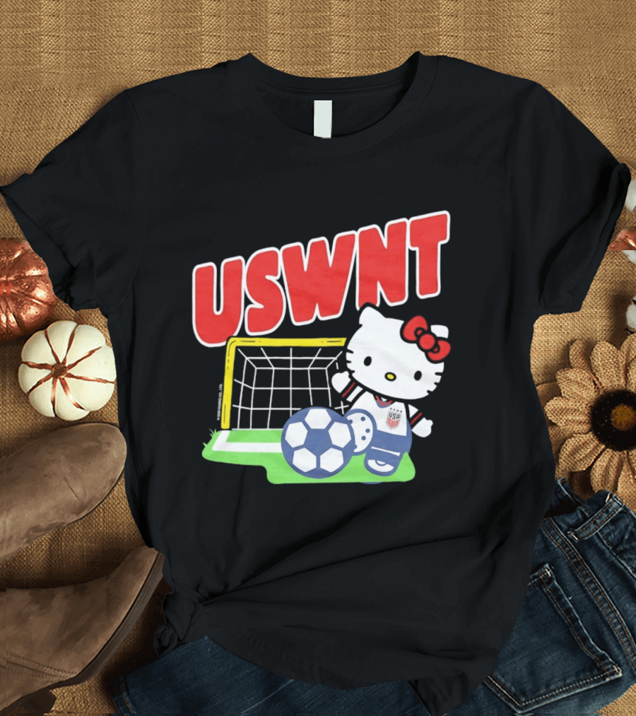 USWNT Hello Kitty Soccer Goal Collaboration USA Soccer Team T-Shirt