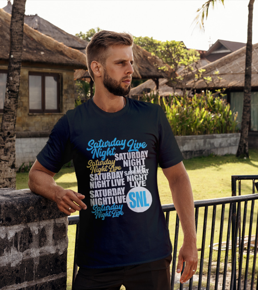 Saturday Night Live SNL Repeat Text Collage T-Shirt