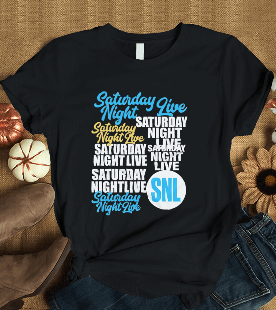 Saturday Night Live SNL Repeat Text Collage T-Shirt