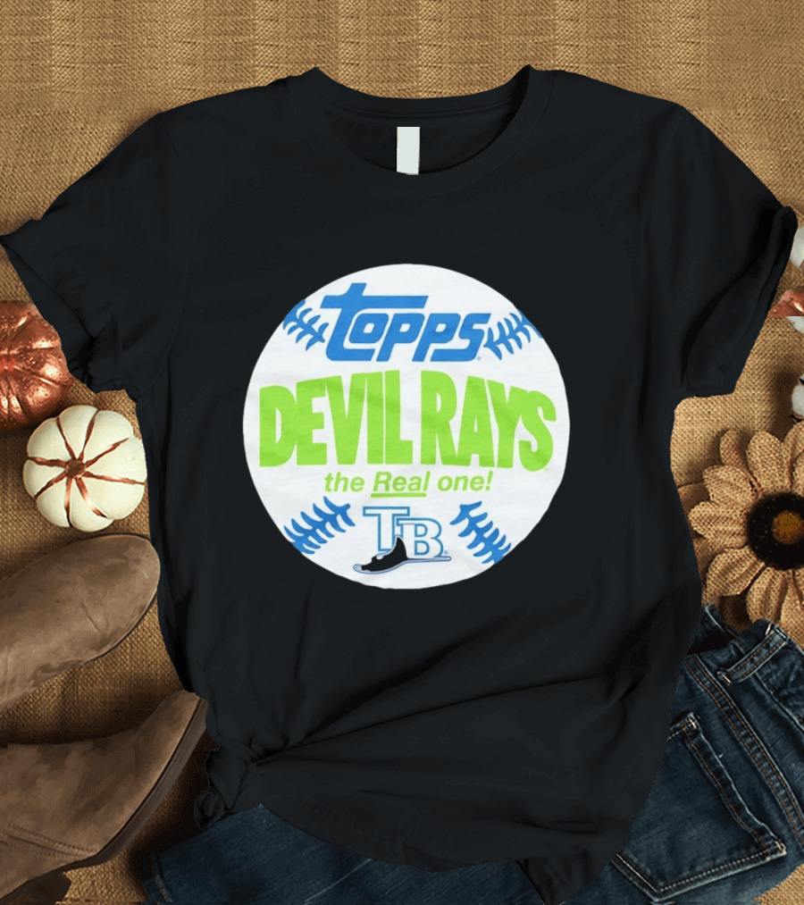 Tampa Bay Devil Rays Topps The Real One TB Vintage Baseball T-Shirt