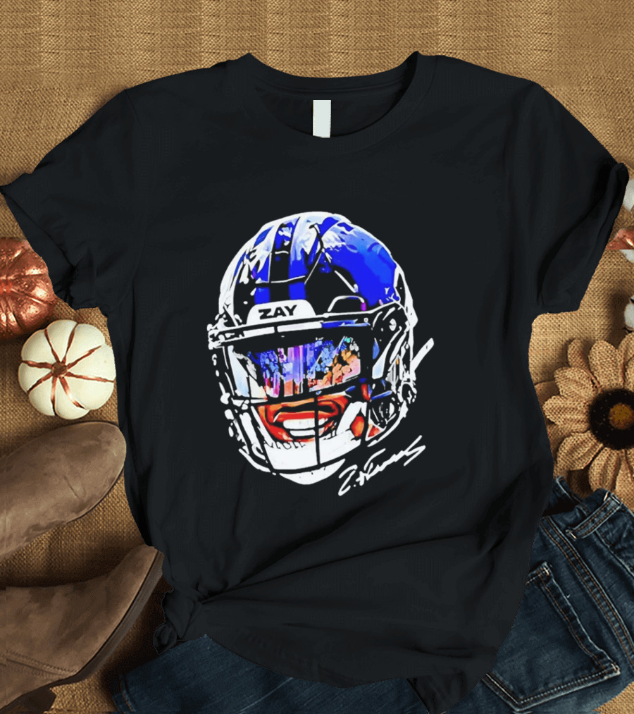 Zay Flowers Baltimore Ravens Big Face Helmet T-Shirt