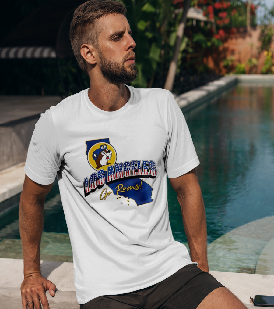 Los Angeles Rams Buc Ee's California Map Go Rams T-Shirt