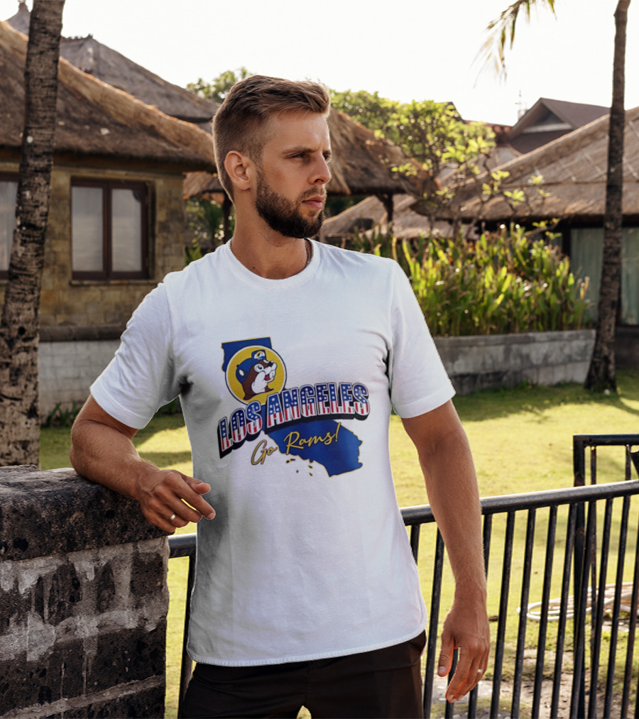 Los Angeles Rams Buc Ee's California Map Go Rams T-Shirt