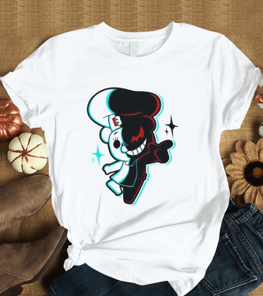 Danganronpa Monokuma Funkin B Symbol Neon T-Shirt
