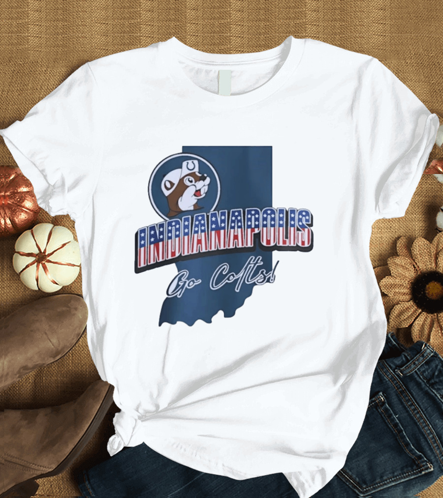 Indianapolis Colts Buc Ee's Patriotic Indiana Map Go Colts T-Shirt