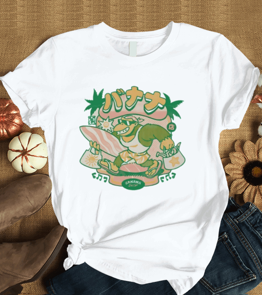 Kong Banana Shop Summer Surfing Monkey Adventure T-Shirt