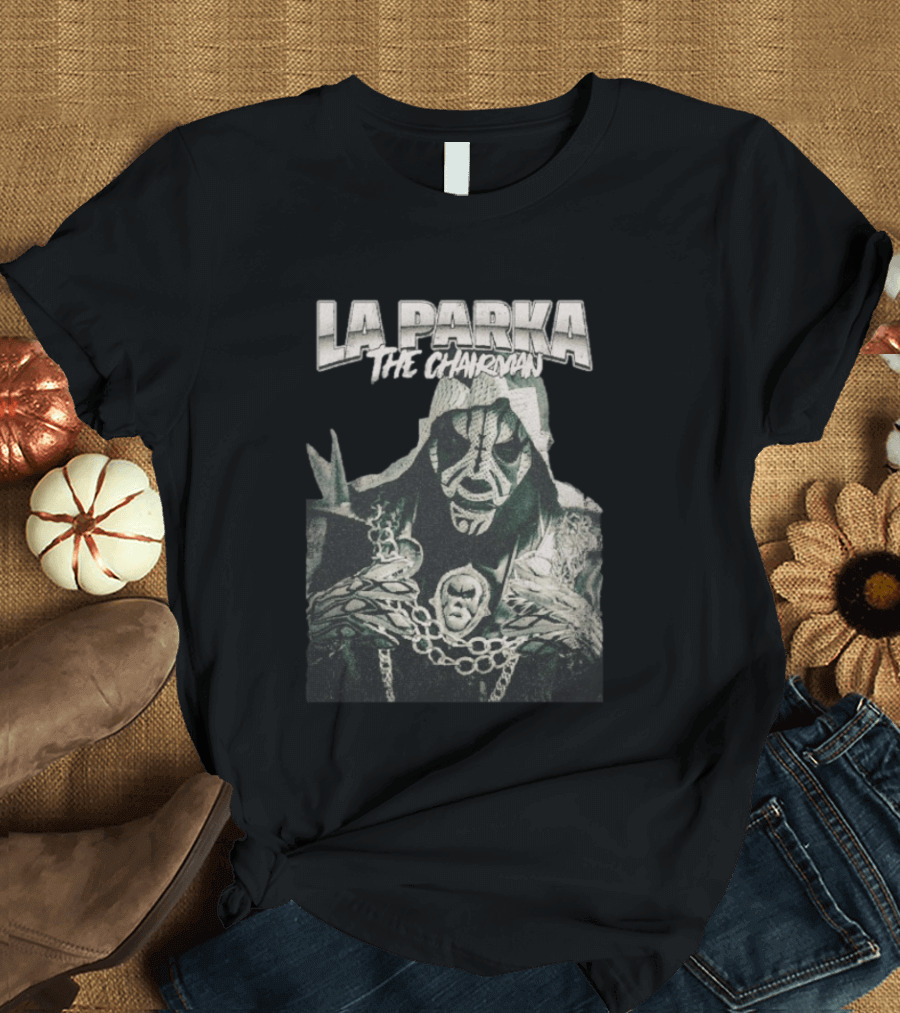 La Parka The Chairman Mexican Wrestler Iconic Mask And Chains T-Shirt