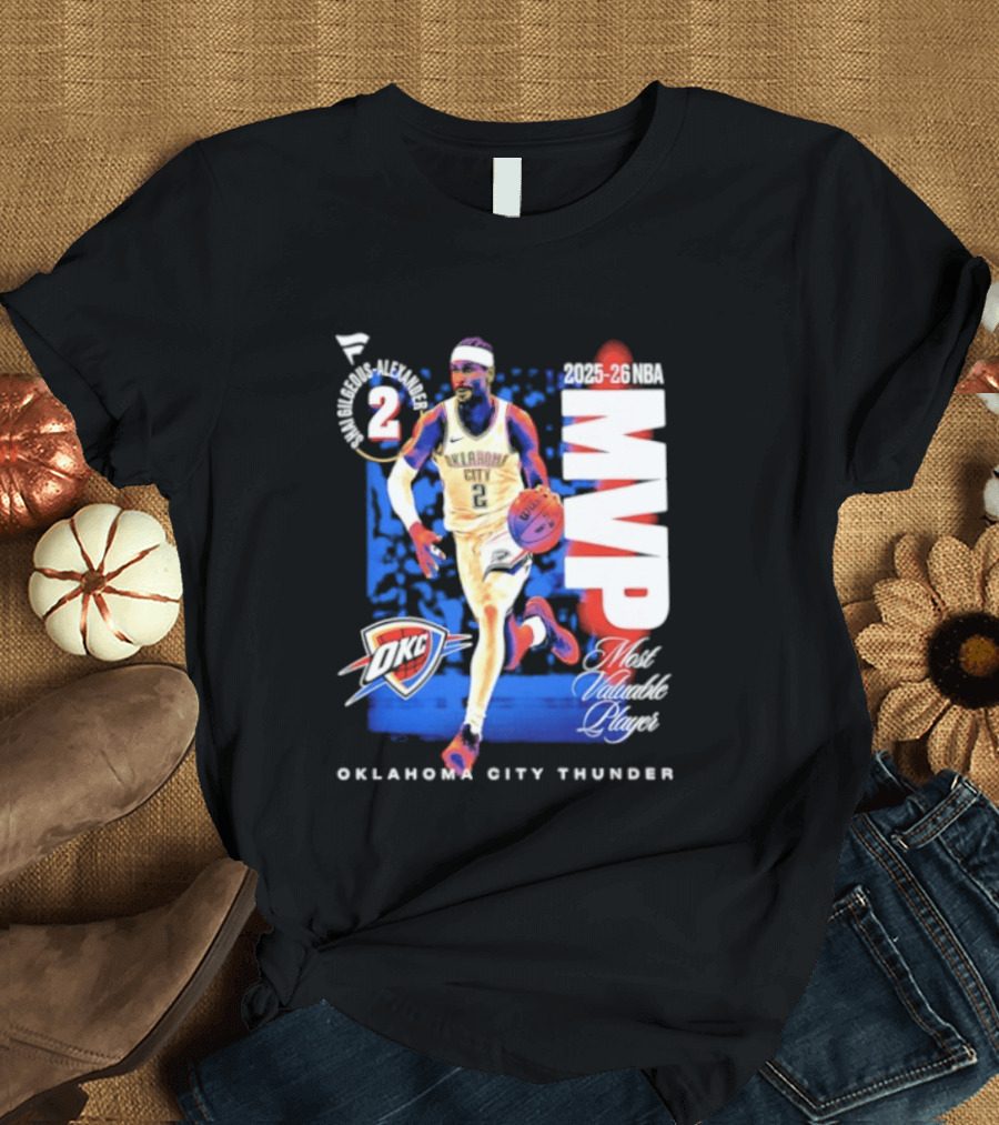 Oklahoma City Thunder Shai Gilgeous Alexander 2025 26 NBA MVP 2 Basketball Legend T-Shirt