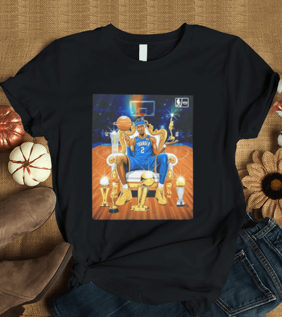 Shai Gilgeous Alexander Thunder NBA MVP 2025 26 Trophy Collection T-Shirt