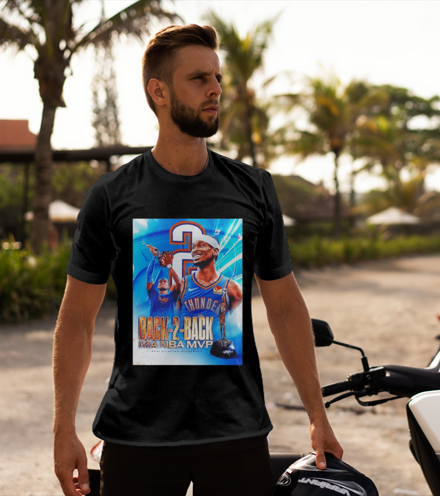 Shai Gilgeous Alexander OKC Thunder Back 2 Back Kia NBA MVP T-Shirt