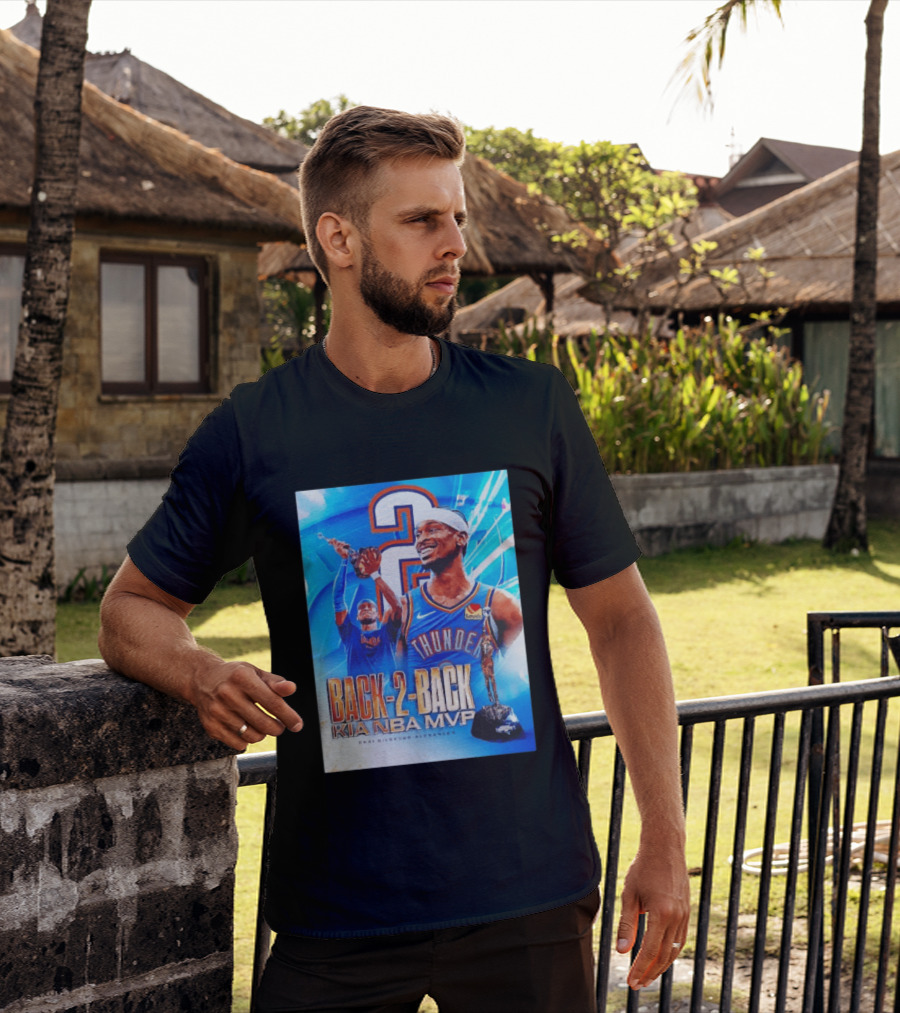 Shai Gilgeous Alexander OKC Thunder Back 2 Back Kia NBA MVP T-Shirt