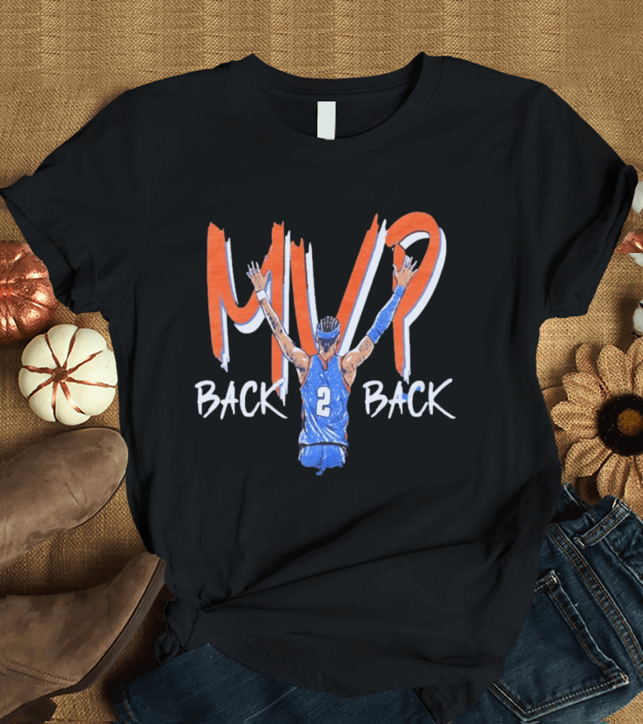 Shai Gilgeous Alexander MVP Back 2 Back OKC Thunder Basketball T-Shirt