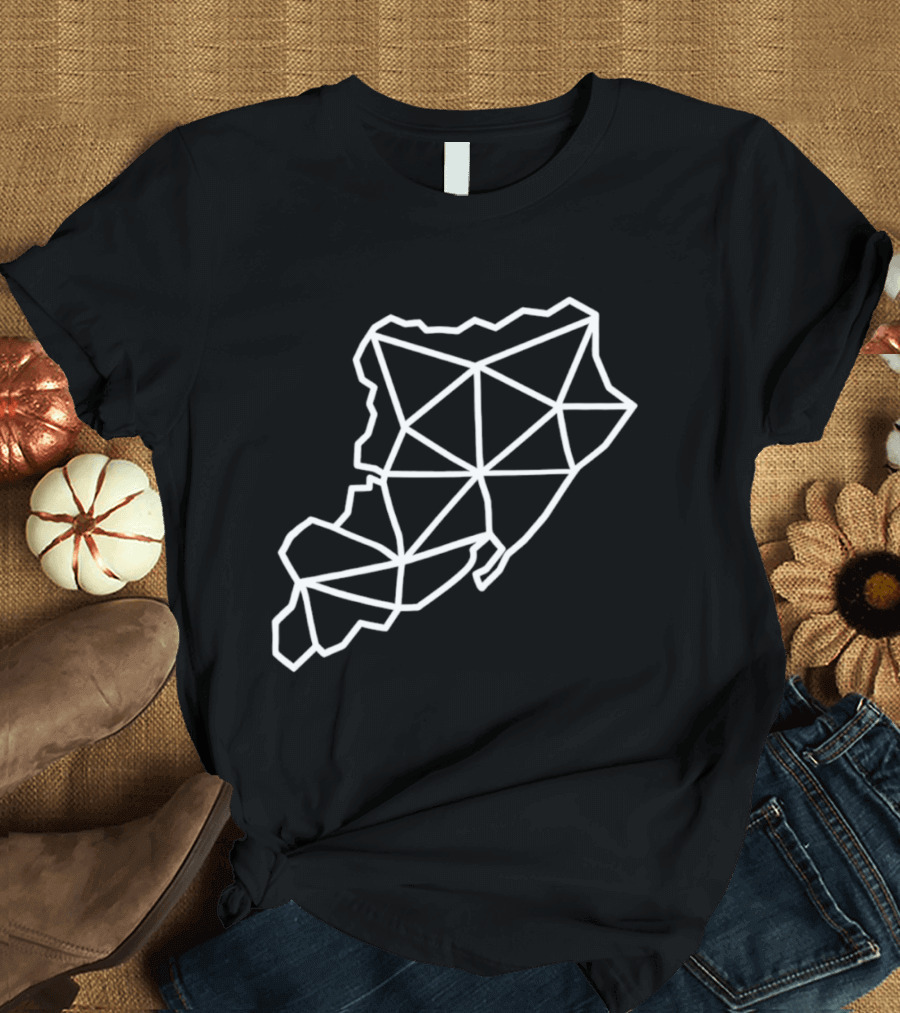 Staten Island Geometric Map Outline Triangles T-Shirt