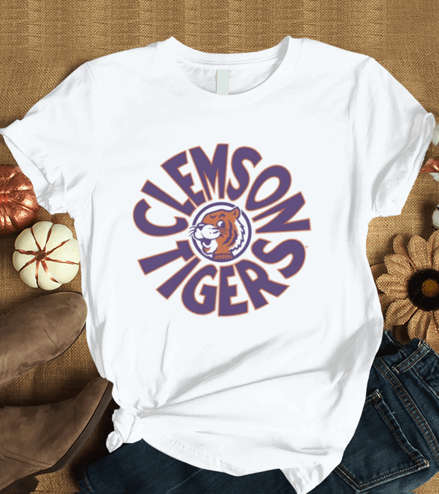 Clemson Tigers Retro Logo Circular T-Shirt